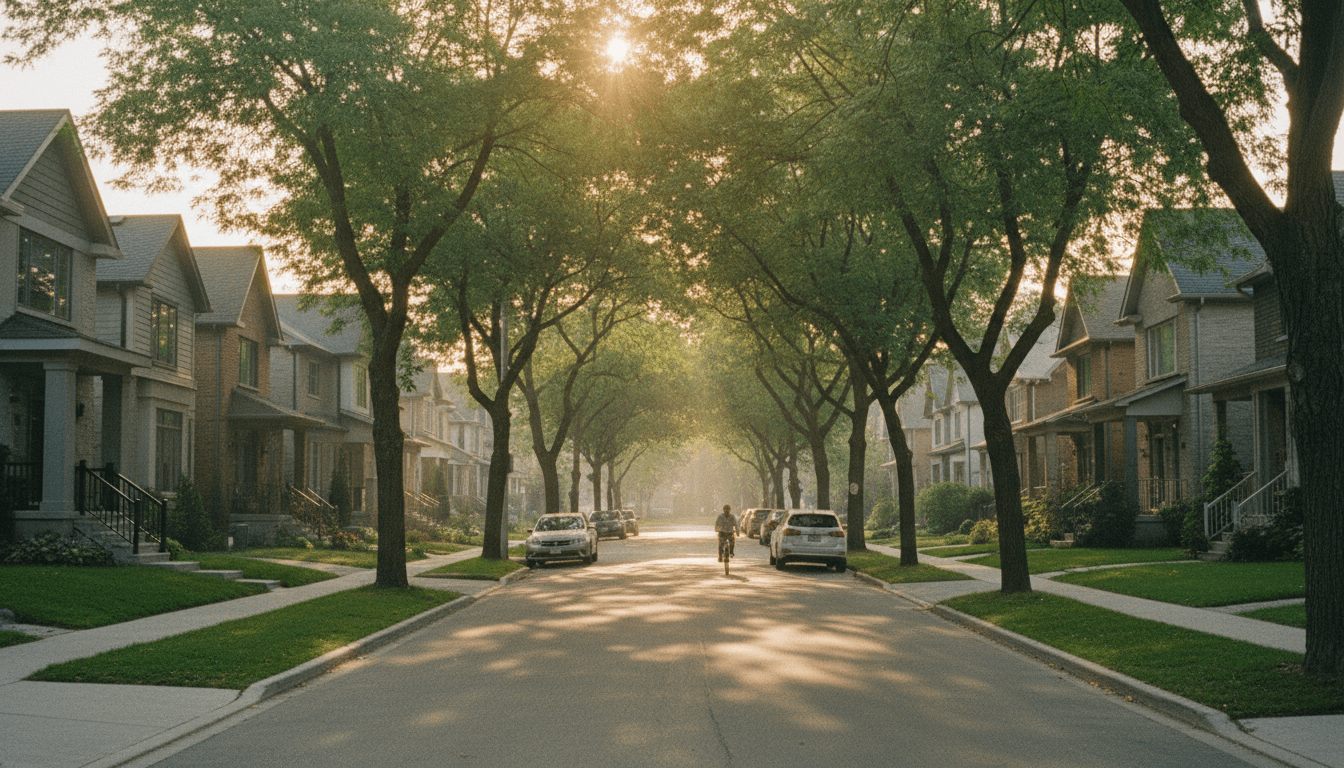 Toronto residential street with tidy homes