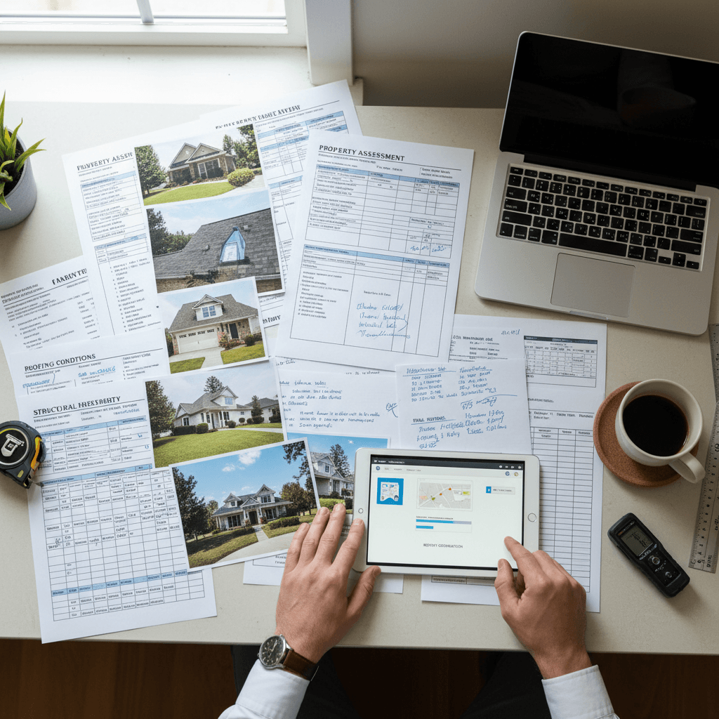 Documentation of findings during a property inspection